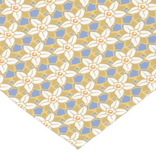 Camino De Mesa Corto Vintage Patrón de Jonquilo azul y amarillo floral