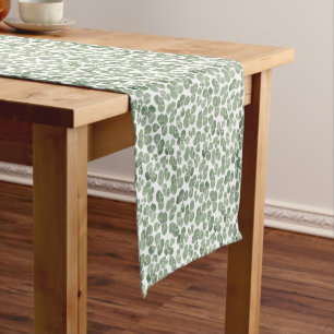 Camino De Mesa Corto Watercolor Shamrock Clover San Patrick's Day