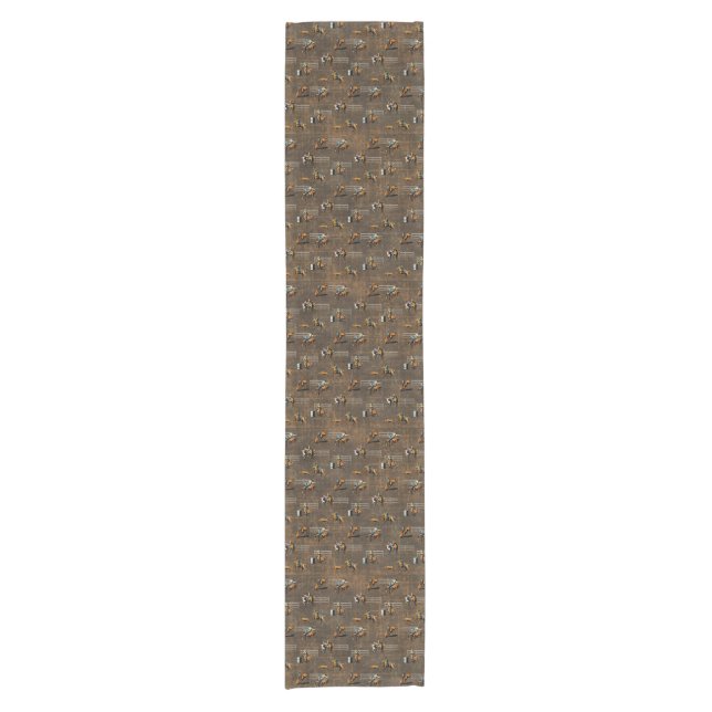 Camino De Mesa Corto Western Table Runner Rodeo Design Brown (Anverso)