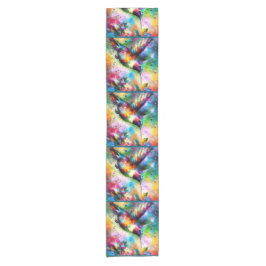 Camino De Mesa Corto Whimsical Colorous Hummingbird Bird Personalizado