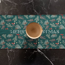 Camino De Mesa Corto Winter Botanicals Coquette Bow | Personalizado