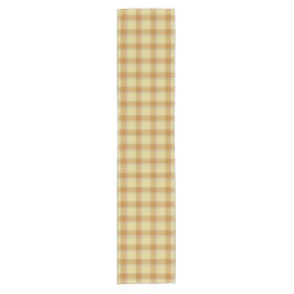 Camino De Mesa Corto Zombie and Copper Plaid Tan Beige Table Runner