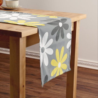 Camino de Mesa Floral gray and yellow