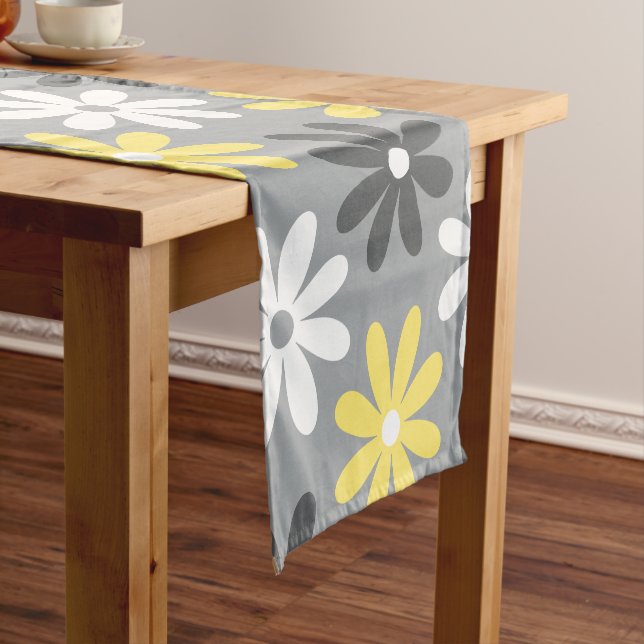 Camino de Mesa Floral gray and yellow (In Situ)