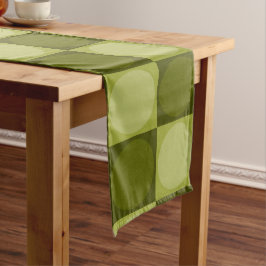 Camino De Mesa Largo 70s Checks and Circles Green