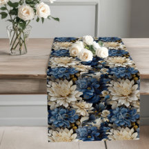 Azul marino floral elegante y con estilo para come