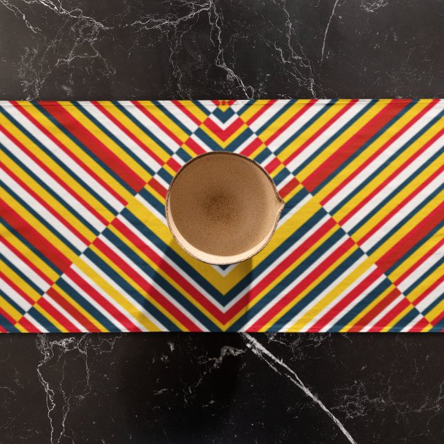Camino De Mesa Largo Bandas diagonales multicolor (table runner)