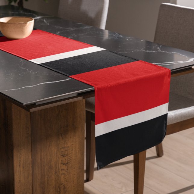 Camino De Mesa Largo Bandas rojas y azules (table runner)