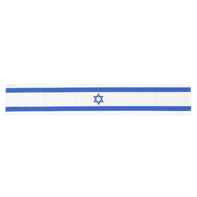 Camino De Mesa Largo Bandera israelí moderna patriótica (Horizontal)