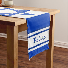Camino De Mesa Largo Bandera israelí personalizada