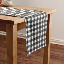 Black White Buffalo Gingham Check Plate Holiday