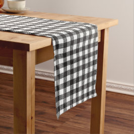 Camino De Mesa Largo Black White Buffalo Gingham Check Plate Holiday
