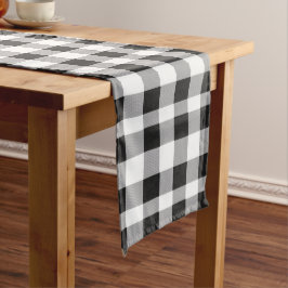 Camino De Mesa Largo Black White Buffalo Gingham Check Plate Holiday