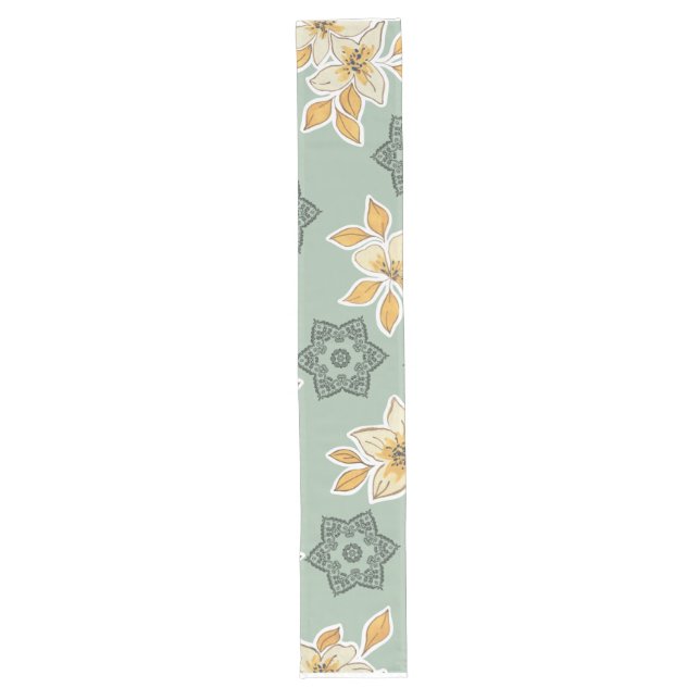 Camino De Mesa Largo Blooms and Mandalas Table Runner (Anverso)