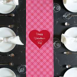 Camino De Mesa Largo Charming Heart Pattern Valentine Table Runner