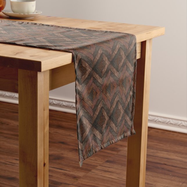 Camino De Mesa Largo Chevron Faux Dark Grain Wood Pattern (In Situ)