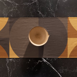 Camino De Mesa Largo Círculos marrones