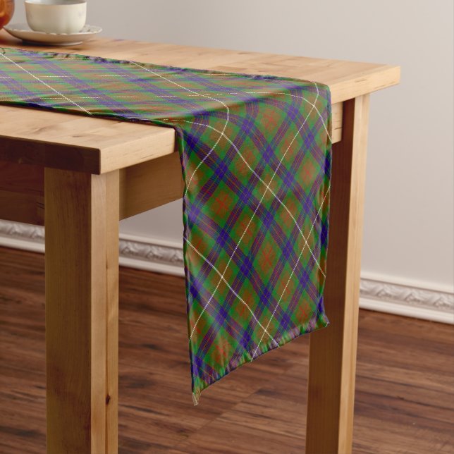 Camino De Mesa Largo Clan Fraser Hunting Tartan Table Runner (In Situ)
