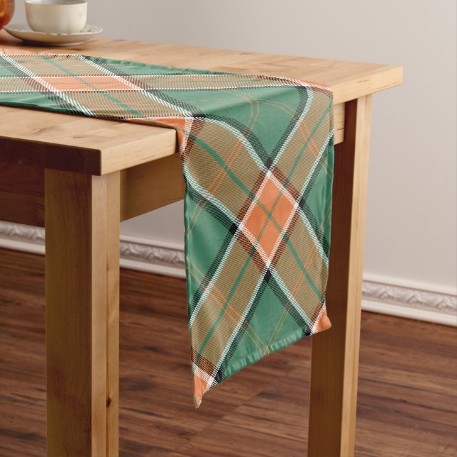 Camino De Mesa Largo Clan Pollock Tartan Long Table Runner (In Situ)
