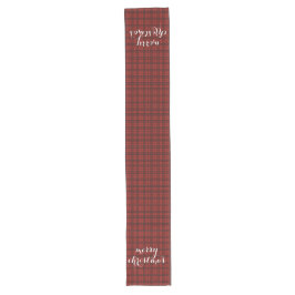 Camino De Mesa Largo Classic Plaid Merry Christmas Festive Table Runner
