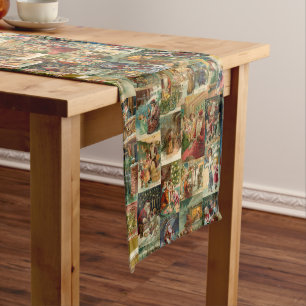 Camino De Mesa Largo Collage de Papá Victoriano con Niños