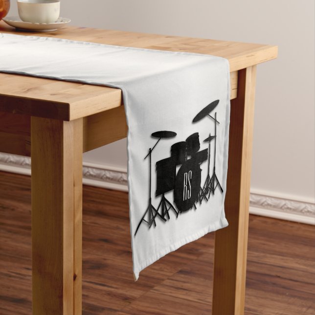 Camino De Mesa Largo Conjunto de tambores Monogram Silver (In Situ)