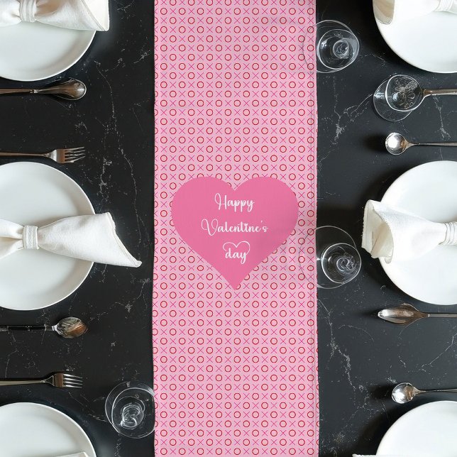 Camino De Mesa Largo Corredor de mesa de corazones rojos rosados mejor  (Pink Red Hearts Table Runner Best Valentine’s Gift)