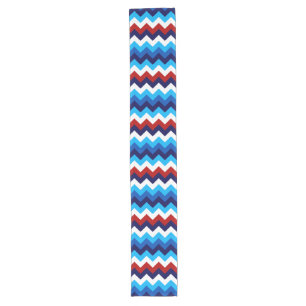Camino De Mesa Largo Cute Rojo Azul Azul Chevrons Gran Corredor De Mesa