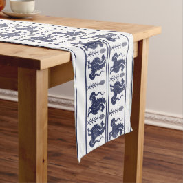 Camino De Mesa Largo Dark Blue Dragons Table Runner