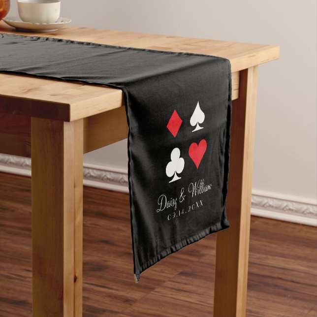 Camino De Mesa Largo Destiny Las Vegas Red Black Reception Table Runner (In Situ)
