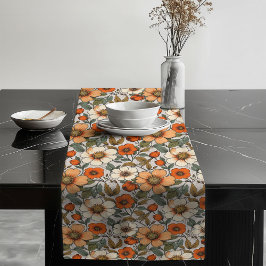 Camino De Mesa Largo Elegancia floral de otoño en la mesa de florecimie
