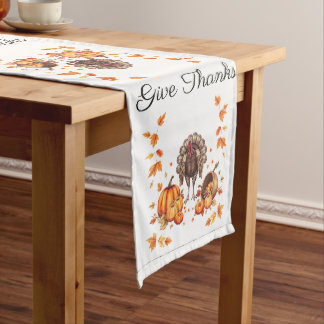 Camino De Mesa Largo Elegant Thanksgiving "Give Thanks" Table Runner