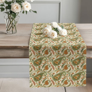 Camino De Mesa Largo Elegante Acento Comedor Paisley Pastel Earthy Boho