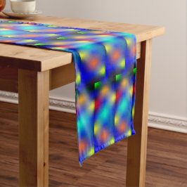 Camino De Mesa Largo Estampa colorida, 'escama quadrada'.