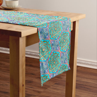 Camino De Mesa Largo Estrella de David Turquoise Table Runner