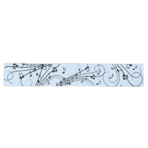 Camino De Mesa Largo Fancy Music Notes Blue