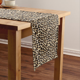 Camino De Mesa Largo Faux Leopard Fur Beautiful