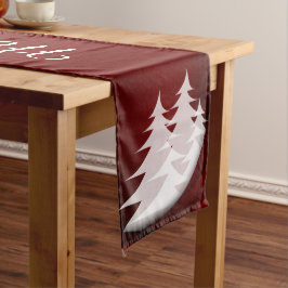 Camino De Mesa Largo Feliz Navidad con árboles de Navidad