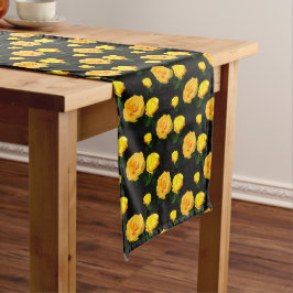 Camino De Mesa Largo floral amarillo trendy