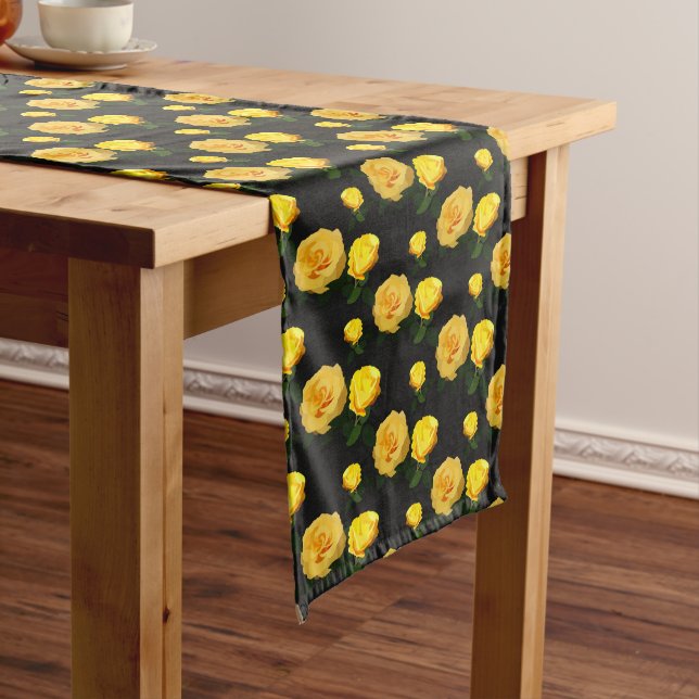 Camino De Mesa Largo floral amarillo trendy   (In Situ)