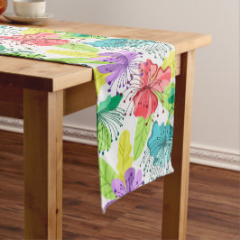Camino De Mesa Largo Flores tropicales sin costura