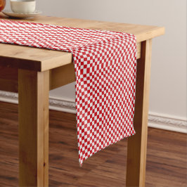Camino De Mesa Largo Gingham Rojo Y Blanco