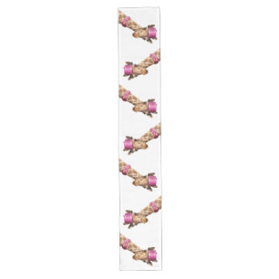 Camino De Mesa Largo Giraffe en gorra rosa brillante