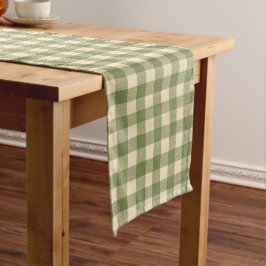 Camino De Mesa Largo Green Plaid Pattern Table Runner