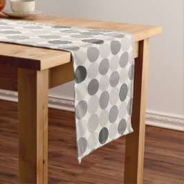 Camino De Mesa Largo Grey Geometric Circles Table Runner