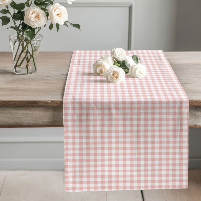 Camino De Mesa Largo Hermosa Rosa Gold Plaid Table Runner Entertainin (Beautiful Rose Gold Plaid Table Runner Entertaining)