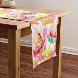 Camino De Mesa Largo Hoppy Floral Bunny Tablerunner