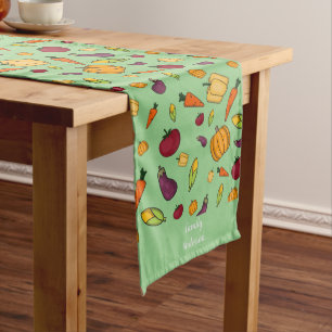 Camino De Mesa Largo Hortalizas de Cottagecore nombre verde Table Runne