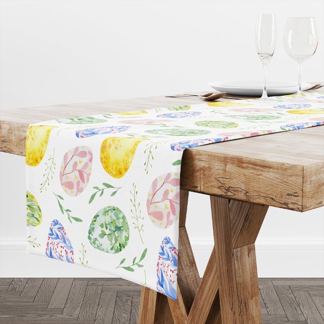 Camino De Mesa Largo Huevos felices de las acuarelas de Pascua (Subido por el creador)