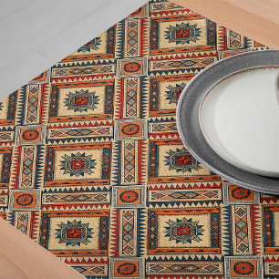 Camino De Mesa Largo Inspiración global de ecléctica tribal Print Table